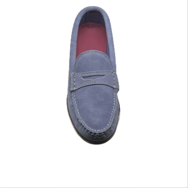 Quoddy KKB Penny Loafer: Light Blue Pastel Suede
