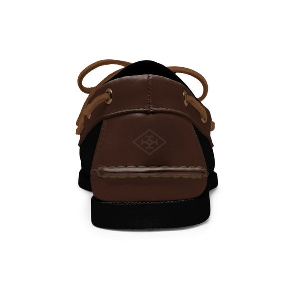 Quoddy Men’s 2 Eyelet LE Boat Shoe: Black Brown