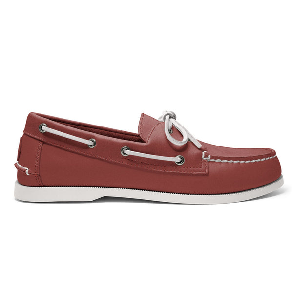 quoddy Men’s 2 Eyelet LE Boat Shoe: Brick