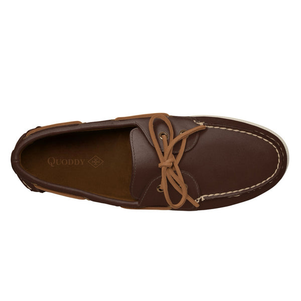 Quoddy Men’s 2 Eyelet LE Boat Shoe: Brown