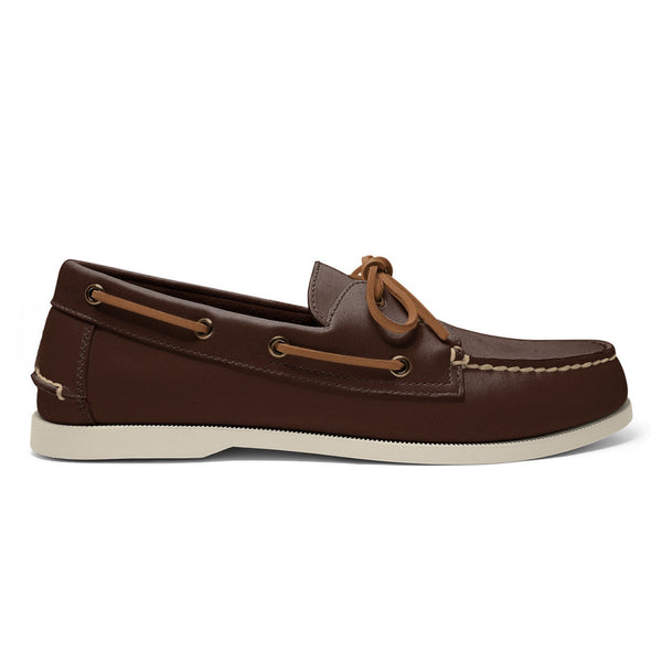 quoddy Men’s 2 Eyelet LE Boat Shoe: Brown