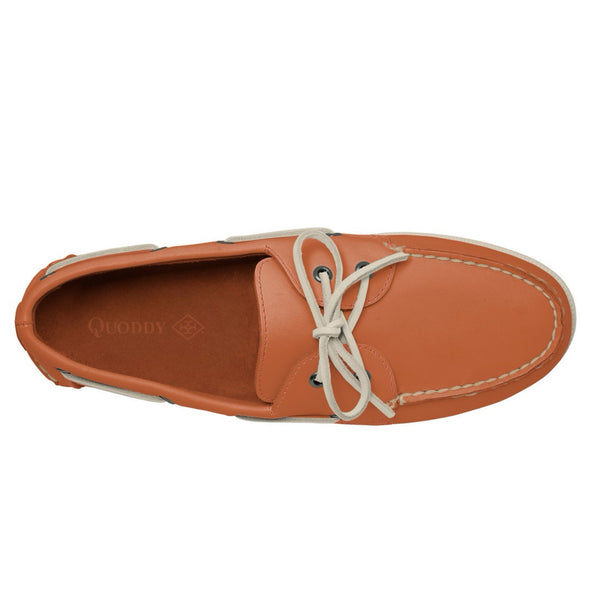 Quoddy Men’s 2 Eyelet LE Boat Shoe: Coral