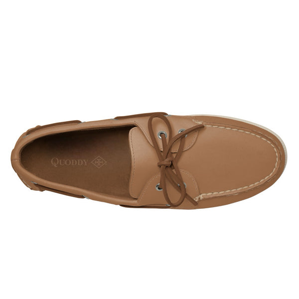 Quoddy Men’s 2 Eyelet LE Boat Shoe: Tan