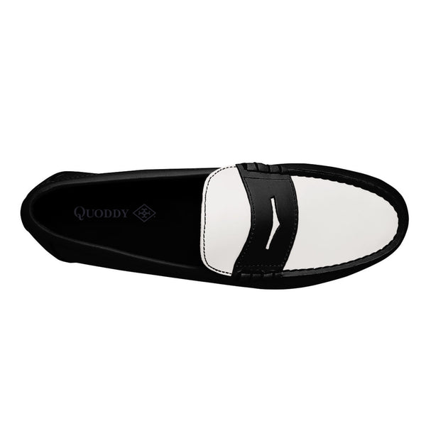 Quoddy Men's Penny Loafer Classic LE: Black White