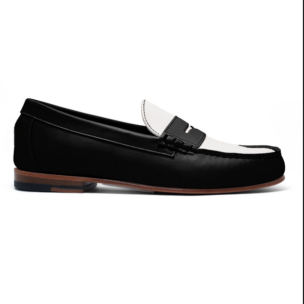 quoddy Men's Penny Loafer Classic LE: Black White