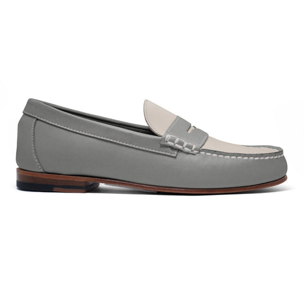 quoddy Men's Penny Loafer Classic LE: Grey/Ivory