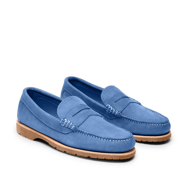 Quoddy Men’s Penny Nubuck LE: Azul