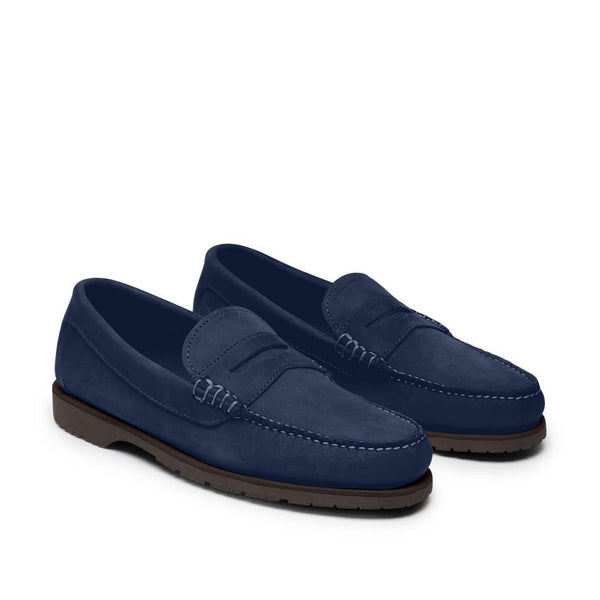 Quoddy Men’s Penny Nubuck LE: Navy