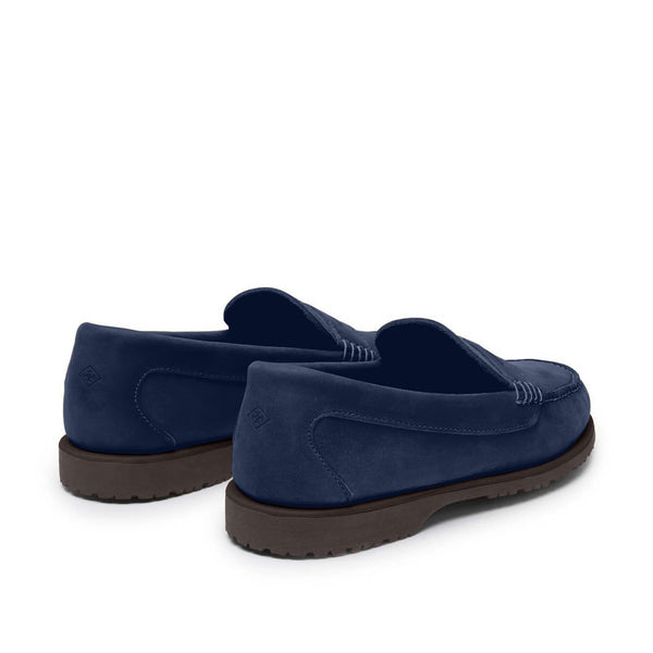 Quoddy Men’s Penny Nubuck LE: Navy