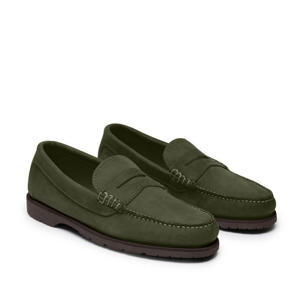 Quoddy Men’s Penny Nubuck LE: Olive