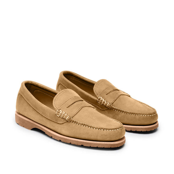 Quoddy Men’s Penny Nubuck LE: Tan