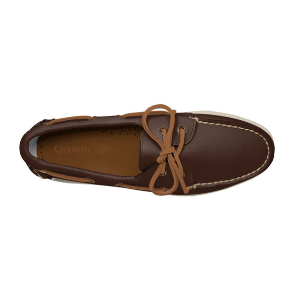 Quoddy Women's 2 Eyelet LE Boat Shoe: Brown