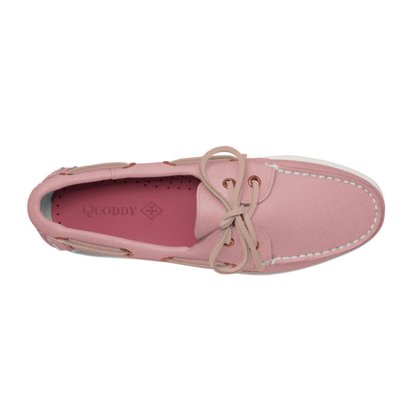 Quoddy Women's 2 Eyelet LE Boat Shoe: Pink