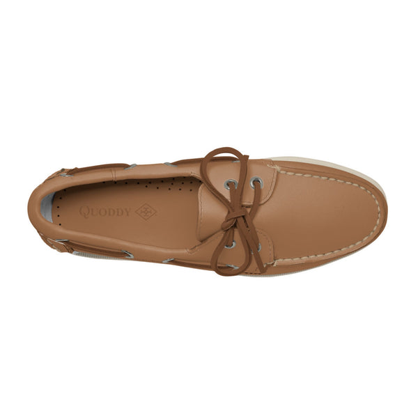 Quoddy Women's 2 Eyelet LE Boat Shoe: Tan