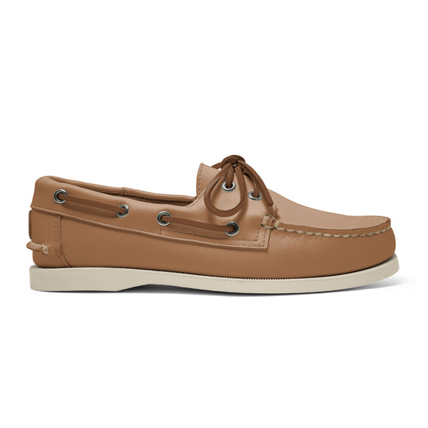 quoddy Women's 2 Eyelet LE Boat Shoe: Tan