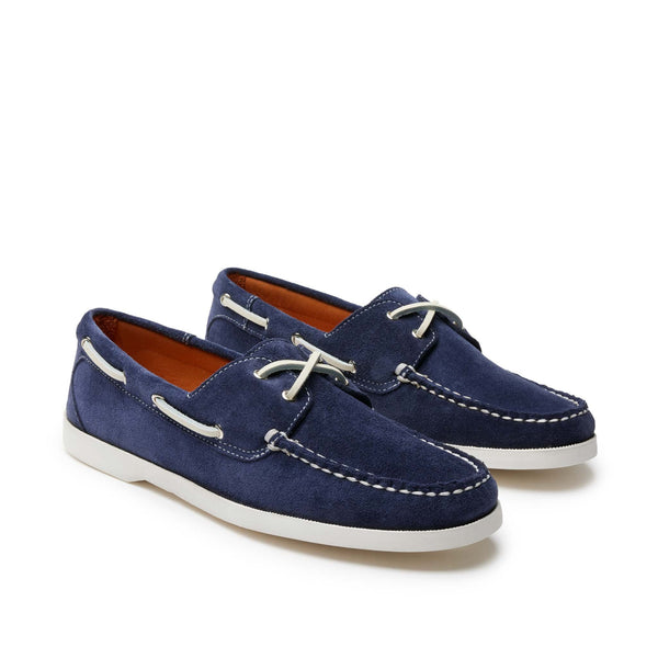 Quoddy Women’s Auburn Boat Shoe: Navy Suede