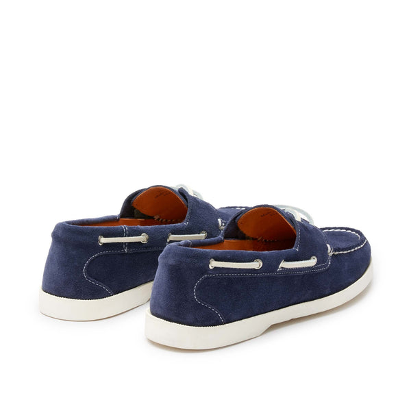 Quoddy Women’s Auburn Boat Shoe: Navy Suede