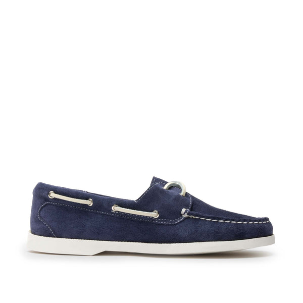 quoddy Women’s Auburn Boat Shoe: Navy Suede