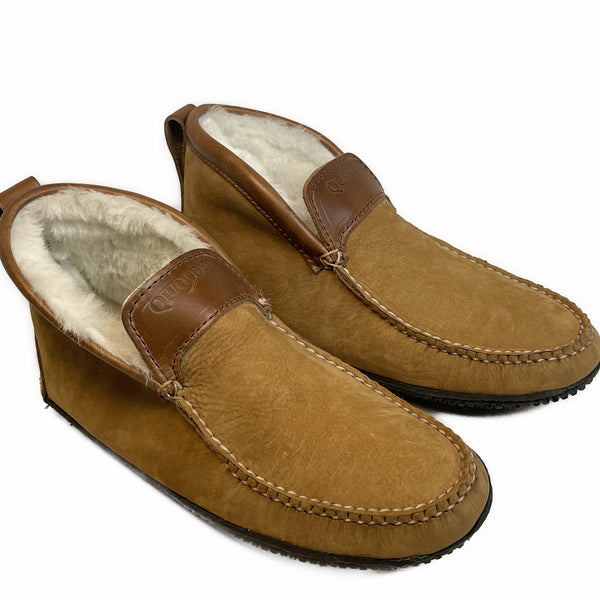 Quoddy Women’s LE Dorm Boot Slipper: Camel Nubuck