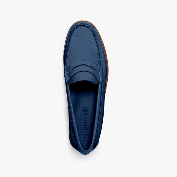 Quoddy Women's Penny Nubuck LE: Dk Blue