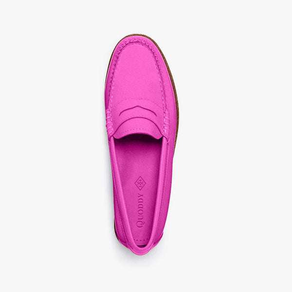 Quoddy Women's Penny Nubuck LE: Fuchsia