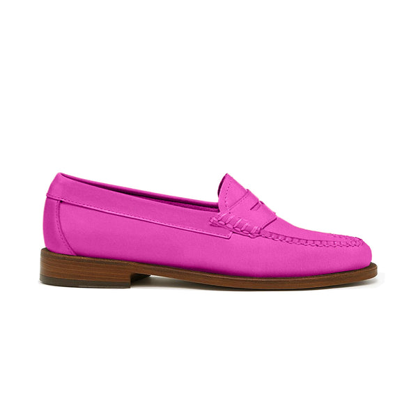 quoddy Women's Penny Nubuck LE: Fuchsia