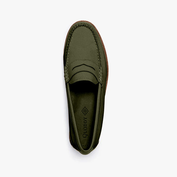 Quoddy Women's Penny Nubuck LE: Olive