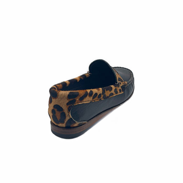 Quoddy Women's True Penny: Black Leopard LE