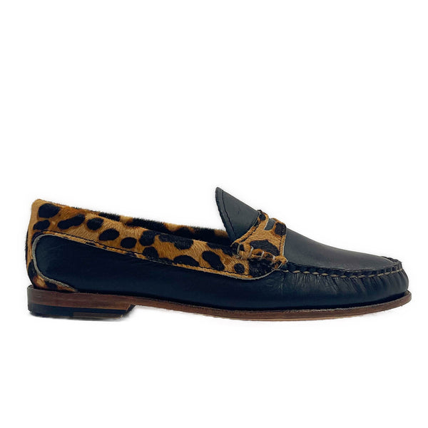 quoddy Women's True Penny: Black Leopard LE