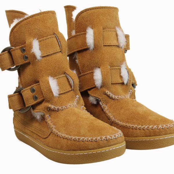 Quoddy Women's Twinstrap Ring Boot - Toffee Suede