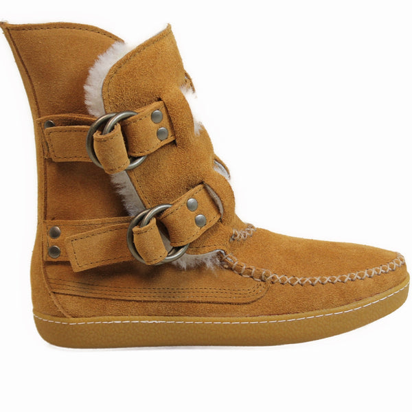 quoddy Women's Twinstrap Ring Boot - Toffee Suede