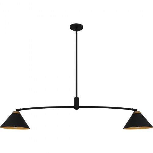 Quoizel Alscott 2-Light Matte Black Linear Chandelier