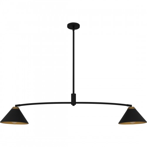 Quoizel Alscott 2-Light Matte Black Linear Chandelier