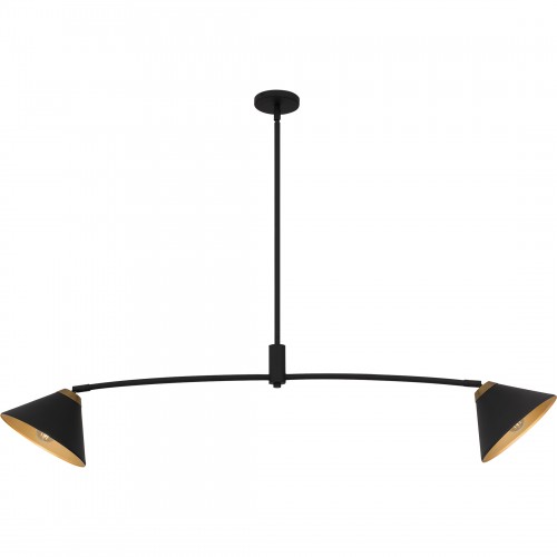 Quoizel Alscott 2-Light Matte Black Linear Chandelier