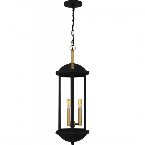 Quoizel Crestfield 3-Light Matte Black Outdoor Hanging Lantern