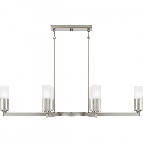 Quoizel Cruz 6-Light Brushed Nickel Linear Chandelier