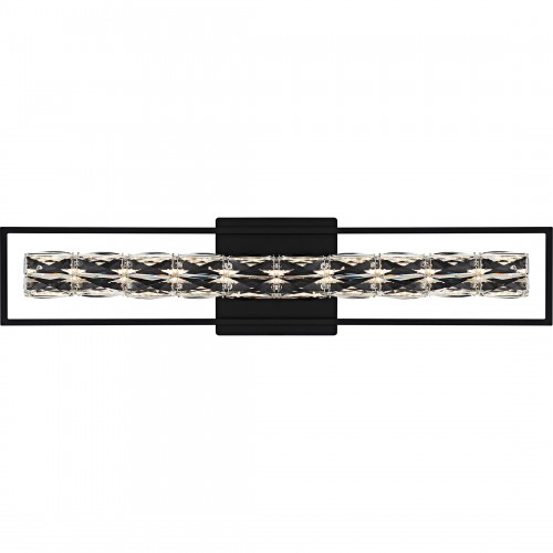 quoizel Dazzle Integrated LED Matte Black Bath Light with CCT Switch