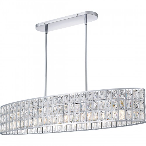 quoizel Gibson 5-Light Polished Chrome Linear Chandelier