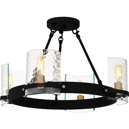 Quoizel Gloucester 4-Light Matte Black Semi-Flush Mount