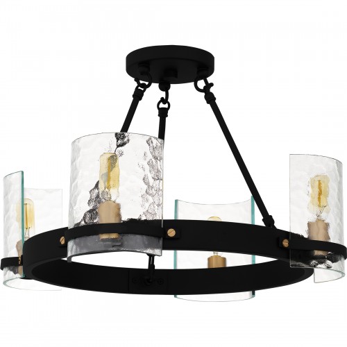 Quoizel Gloucester 4-Light Matte Black Semi-Flush Mount