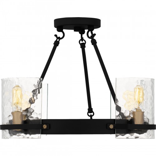 Quoizel Gloucester 4-Light Matte Black Semi-Flush Mount