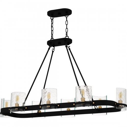 Quoizel Gloucester 8-Light Matte Black Linear Chandelier