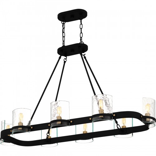 Quoizel Gloucester 8-Light Matte Black Linear Chandelier