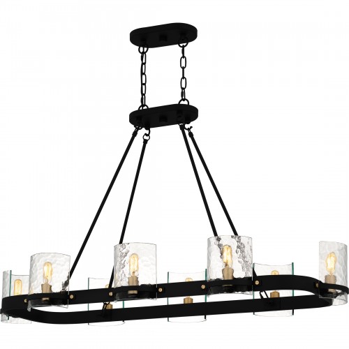 quoizel Gloucester 8-Light Matte Black Linear Chandelier