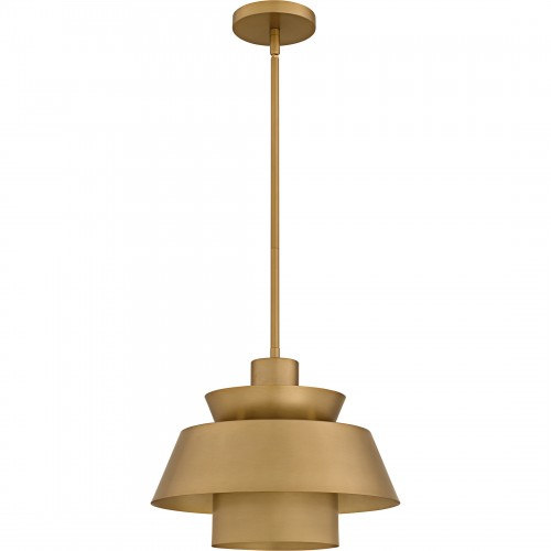 Quoizel Lumi 1-Light Brushed Weathered Brass Pendant
