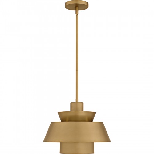 Quoizel Lumi 1-Light Brushed Weathered Brass Pendant