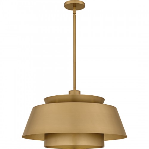 Quoizel Lumi 3-Light Brushed Weathered Brass Pendant