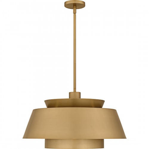 Quoizel Lumi 3-Light Brushed Weathered Brass Pendant