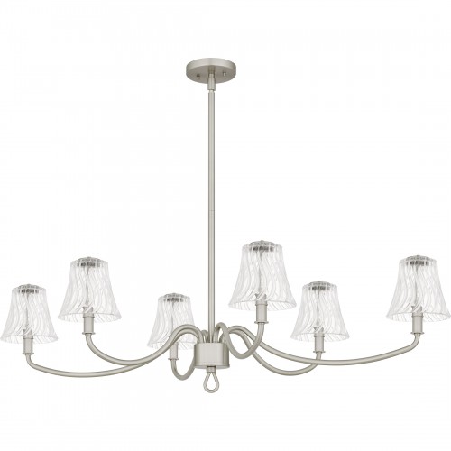Quoizel McKinney 6-Light Brushed Nickel Linear Chandelier