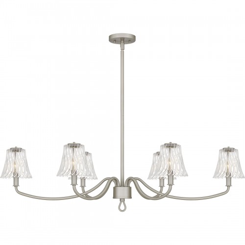 Quoizel McKinney 6-Light Brushed Nickel Linear Chandelier